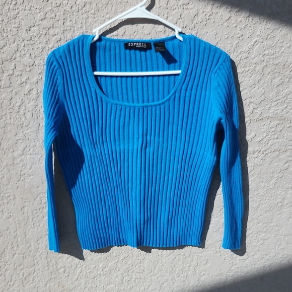 Express Sweaters - Express Vibrant Blue Knit Top